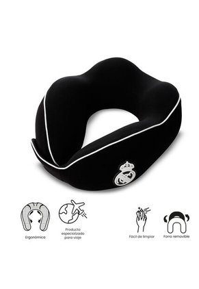 Almohada De Viaje Real Madrid Negra