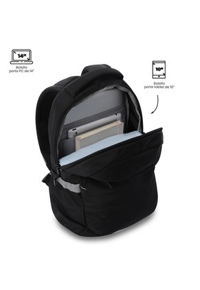 Morral Universitario Porta PC 14" Misisipi Negro Unisex
