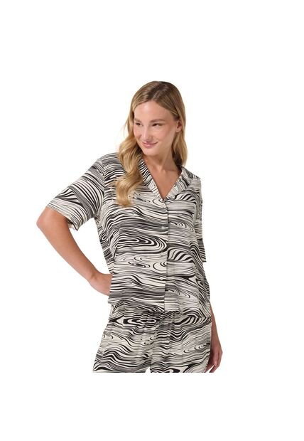 Camisa Manga Corta Brezo Para Mujer Blanca