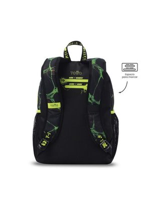 Morral Para Niño Dino Rock Mediano Verde