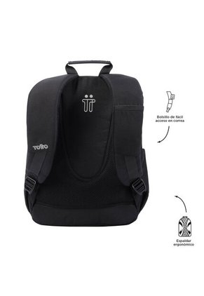 Morral Juvenil Porta PC 13" Gommas Negro