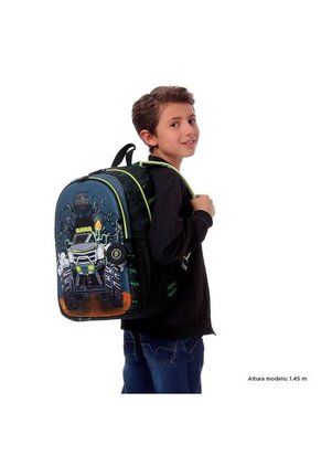 Morral Para Niño Monster Race Grande Negro