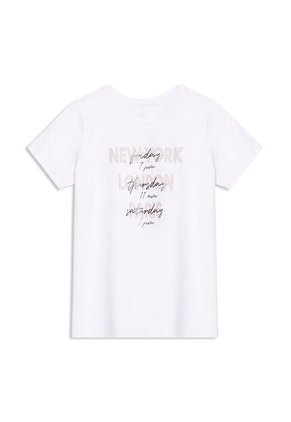 Camiseta Estampada Para Mujer Prime Manga Corta Blanca