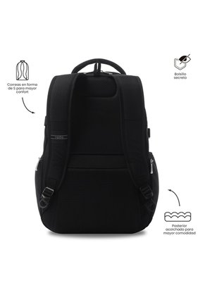 Morral Táctico Porta PC 16" Polixan 3.0 Negro Hombre