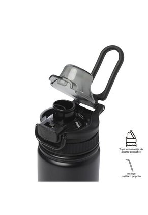 Termo Para Agua Jet 750ml Negro Doble Pared