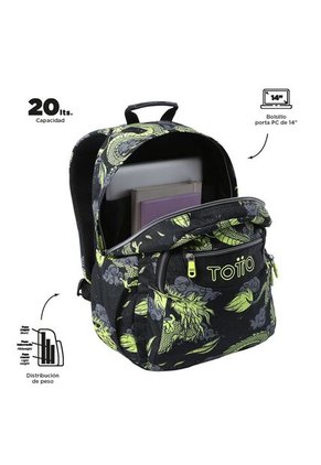 Morral Juvenil Porta PC 14" Acuarela Negro