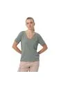 Camisa Para Mujer Unicolor Viny Manga Corta Verde de Totto