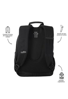 Morral Juvenil Porta PC 13" Gommas Negro