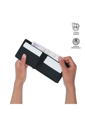 Billetera Ermac 3.0 Con RFID Blocker Negra Pequeña