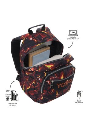 Morral Juvenil Porta PC 13" Gommas Rojo