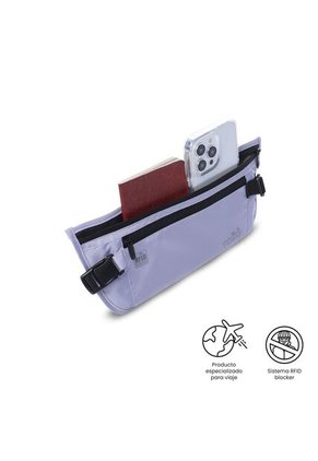Canguro Invisible De Viaje Security Con RFID Blocker Morado