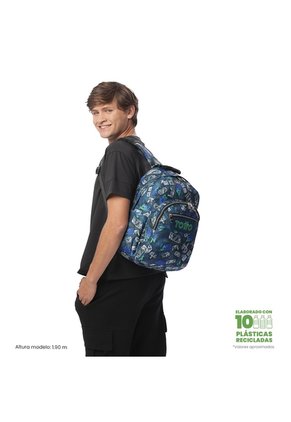 Morral Juvenil Porta PC 14" Acuarela Azul