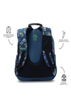 Morral Juvenil Porta PC 14" Acuarela Azul