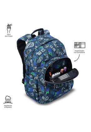 Morral Juvenil Porta PC 14" Acuarela Azul