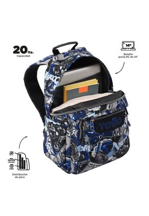 Morral Juvenil Porta PC 14" Acuarela Gris
