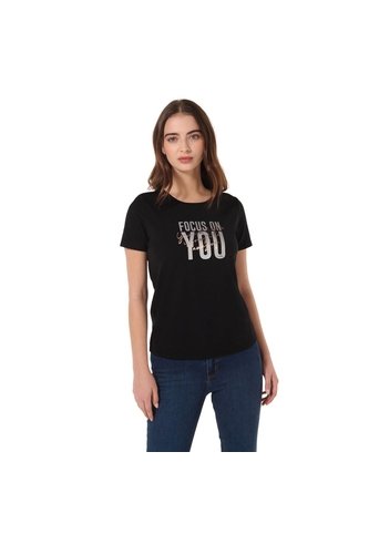 Camiseta Estampada Para Mujer Prime Negra Totto