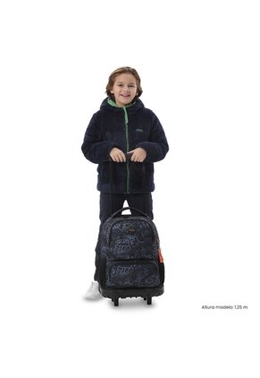 Maleta Para Niño Con Ruedas Skl Grande Negro