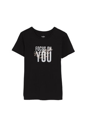 Camiseta Estampada Para Mujer Prime Negra