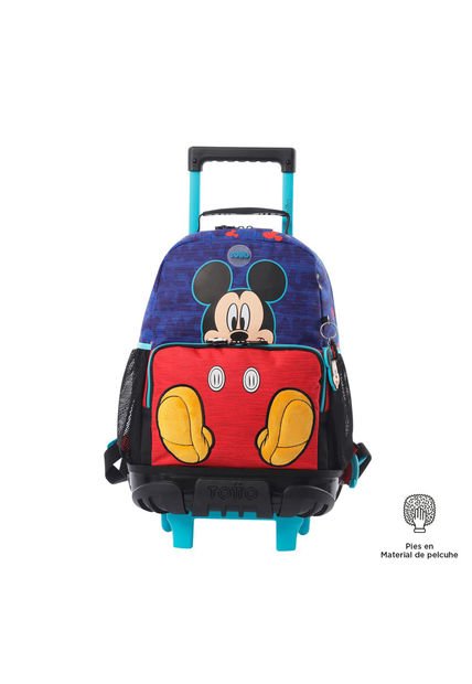 Morral Con Ruedas Niño Mickey Mediano Azul