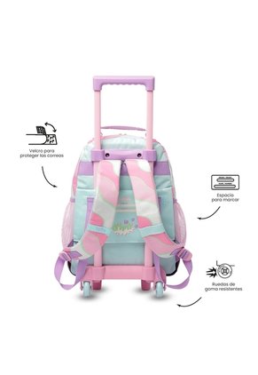 Morral Escolar Con Ruedas Para Niña Lotso Gummy Mediano Rosado