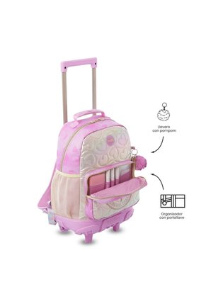 Maleta Para Niña Con Ruedas Unicorn Kisses Mediano Amarillo