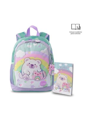 Morral + Libro Para Colorear Little Magic Arcoíris Niña Mediano