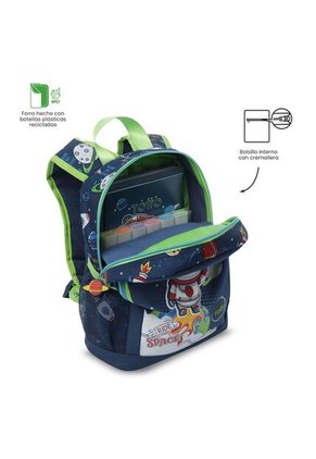 Morral + Libro Para Colorear Panda Space Para Niño Pequeño Azul