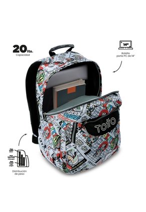 Morral Juvenil Porta PC 14" Acuarela Gris
