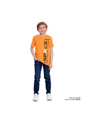 Camiseta Para Niño Proyecty Color Naranja