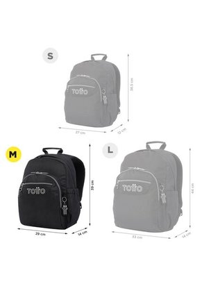 Morral Juvenil Porta PC 13" Gommas Negro