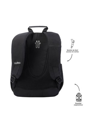Morral Juvenil Porta PC 13" Gommas Negro