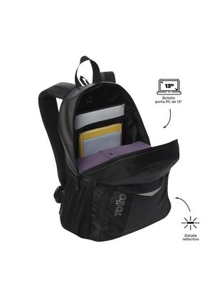 Morral Universitario Teck 2.0 Porta PC 13" Negro Hombre