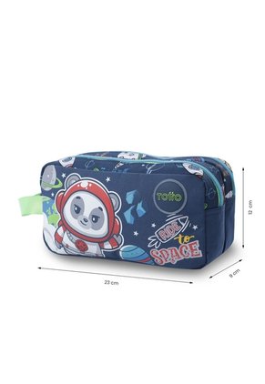 Cartuchera Escolar Grande Para Niño 2 Cuerpos Panda Space Azul