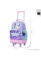 Morral Con Ruedas Niña Minnie Mediana Morada Con Corazones de Totto