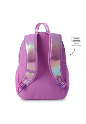 Morral Para Niña Glowy Mediano Morado Con Corazones