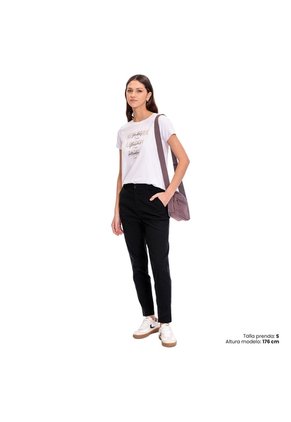 Camiseta Estampada Para Mujer Prime Manga Corta Blanca