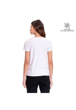 Camiseta Estampada Para Mujer Prime Manga Corta Blanca