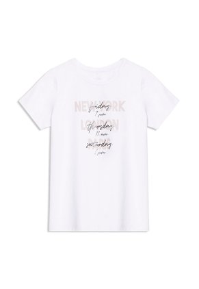 Camiseta Estampada Para Mujer Prime Manga Corta Blanca