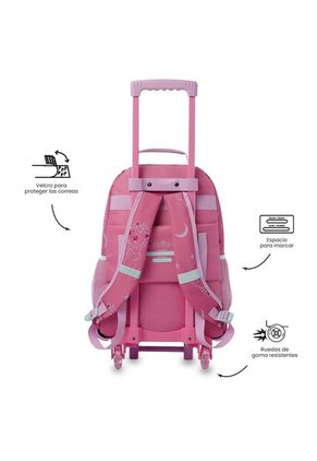 Maleta Para Niña Con Ruedas Magic Spark Grande Rosado