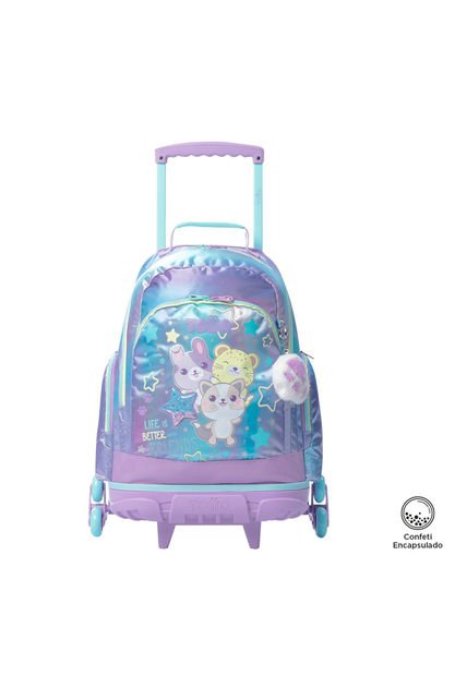 Morral Con 3 Ruedas Niña Bomper Friends Grande Morado