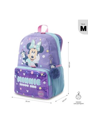 Morral Para Niña Minnie Mediano Morado Con Corazones