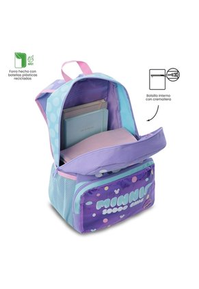 Morral Para Niña Minnie Mediano Morado Con Corazones
