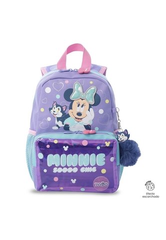 Morral Para Niña Minnie Pequeño Morado Con Corazones Totto