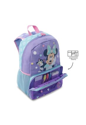 Morral Para Niña Minnie Mediano Morado Con Corazones