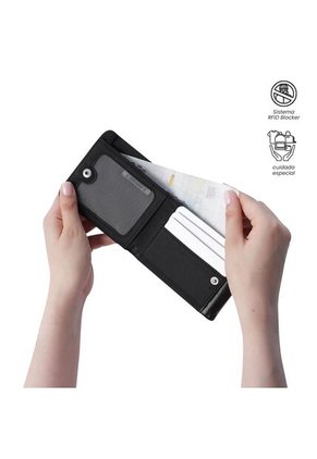 Billetera Para Hombre Ermatto Con RFID Blocker Negra