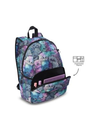 Morral Universitario Ometto 2.0 Print Gris Con Gatos