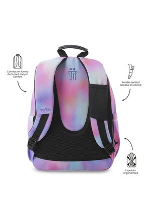 Morral Juvenil Porta PC 14" Acuarela Glitter Rosado