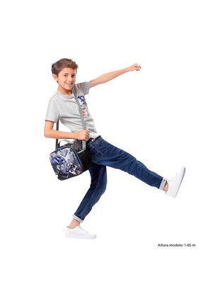 Lonchera Térmica Para Niño Helmet Racer Grande Negra