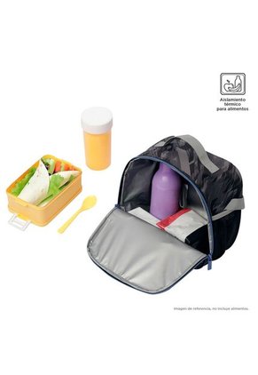 Lonchera Térmica Para Niño Helmet Racer Grande Negra