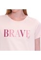 Camiseta Estampada Para Mujer Prime Manga Corta Rosada de Totto